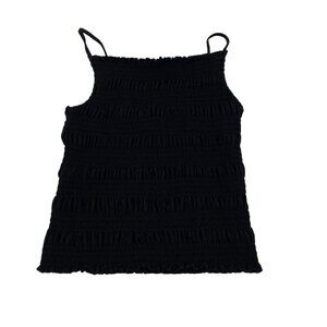 H&M Womens Black Square Neck Sleeveless Camisole Blouse Top Size Small